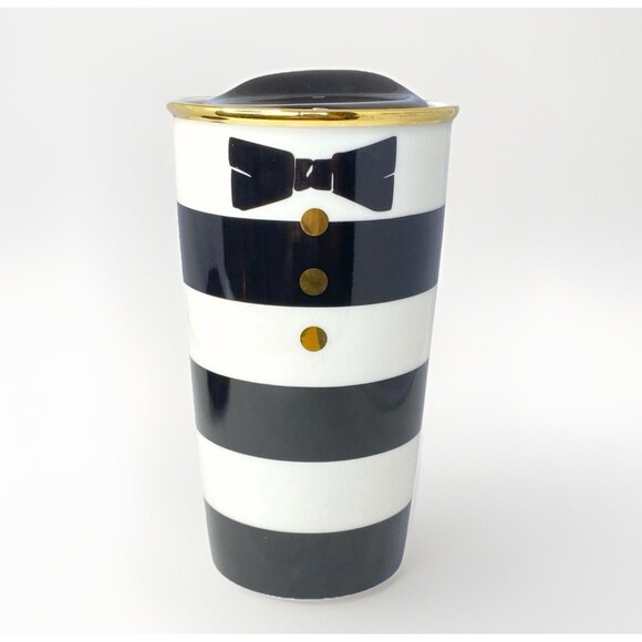 2013 Starbucks Alice + Olivia Tuxedo Tutu Ceramic Travel Mug Cup 12oz Dancer - Picture 2 of 11